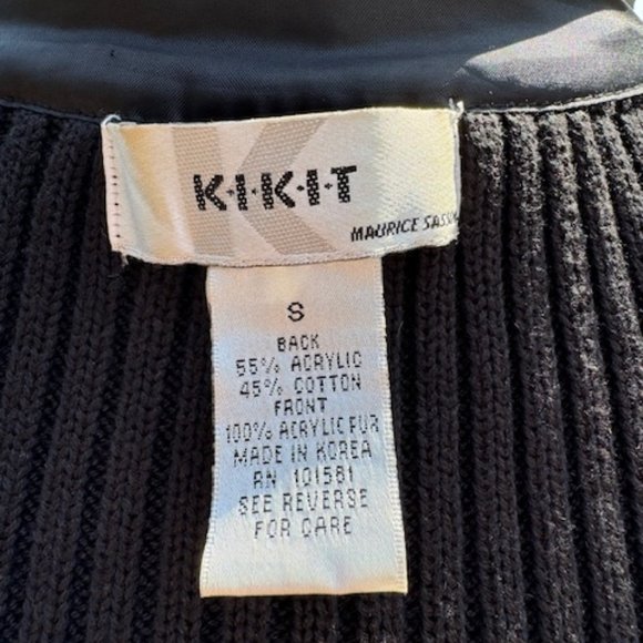 KIKIT Zippered Vest Black Faux Fur front/Sweater Back (reversible) Size 8 - Picture 11 of 14